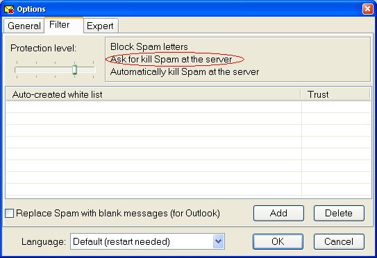 Download Spam Filtering software.